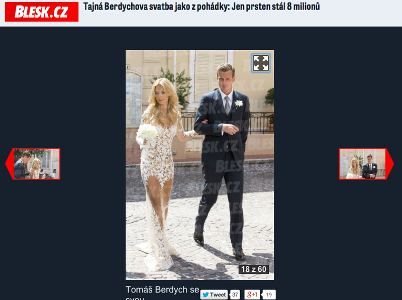 Blesk přinesl fotky z Berdychovy svatby.